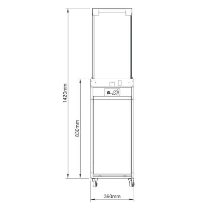 Planika - Buiten gashaard 142x36 cm 8kW 1xAAA wit + beschermhoes