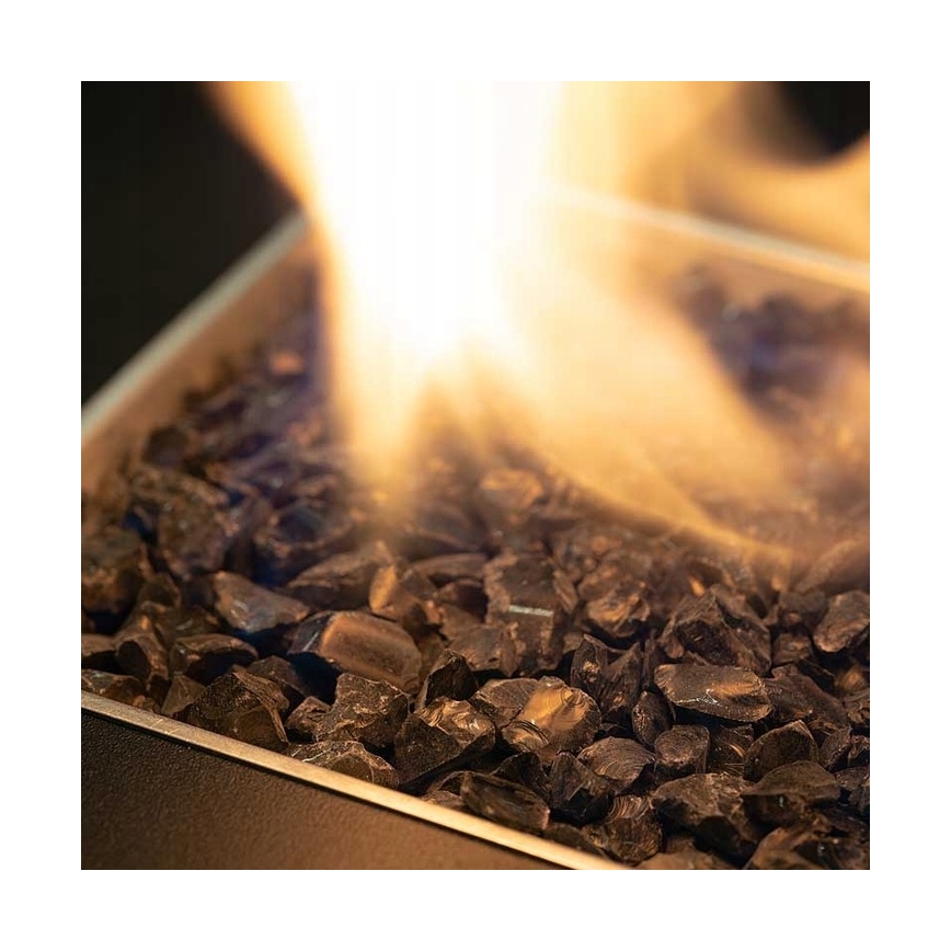 Planika - Cheminée à gaz d'extérieur 142x36 cm 8kW 1xAAA noir + housse de protection