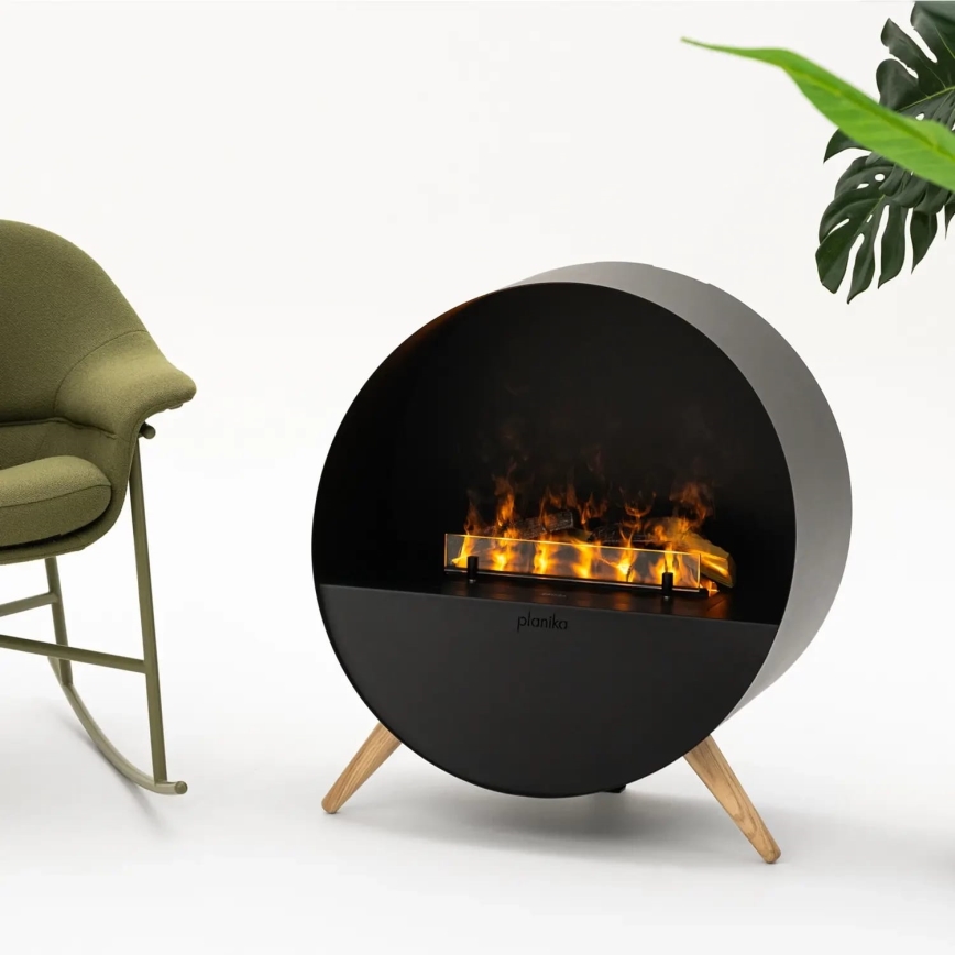 Planika - Cheminée à vapeur d'eau avec télécommande 72,9x65,3 cm 125W/230V noir