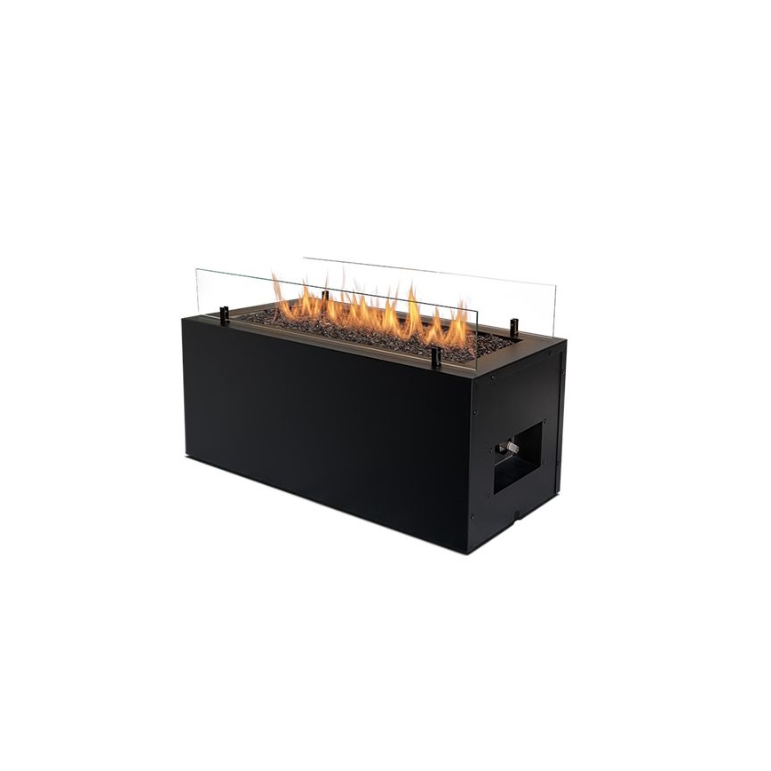 Planika - Buiten gas haard 41,4x69,8 cm 10kW 1xAAA zwart + beschermende hoes