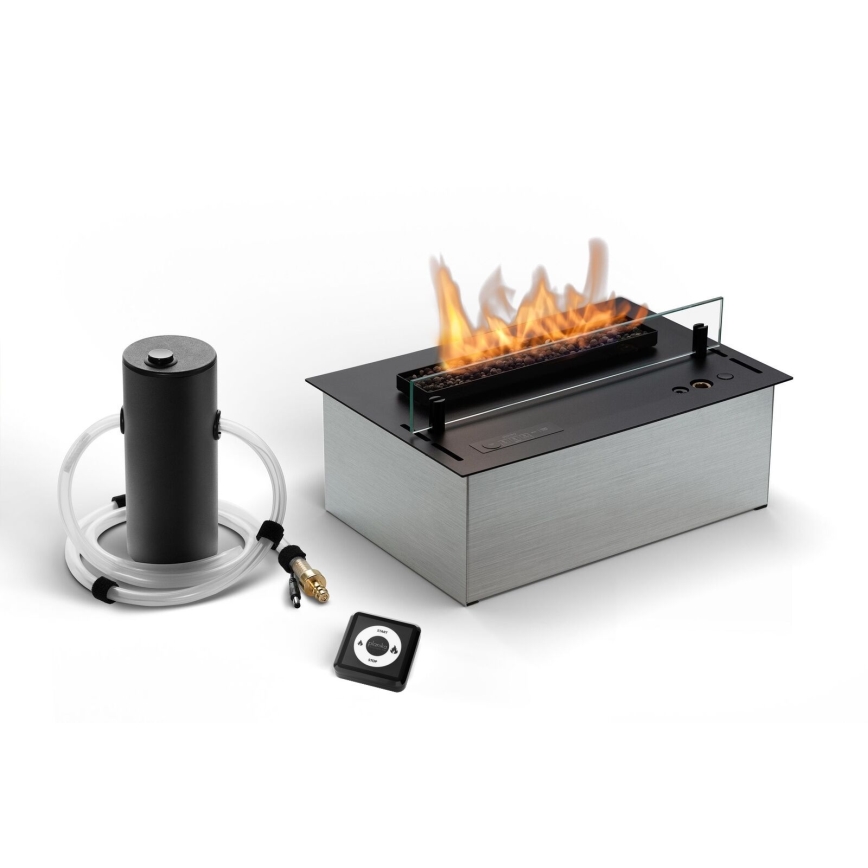Planika - Ingebouwde biohaard met afstandsbediening 19,1x38 cm 2,5kW/230V zwart