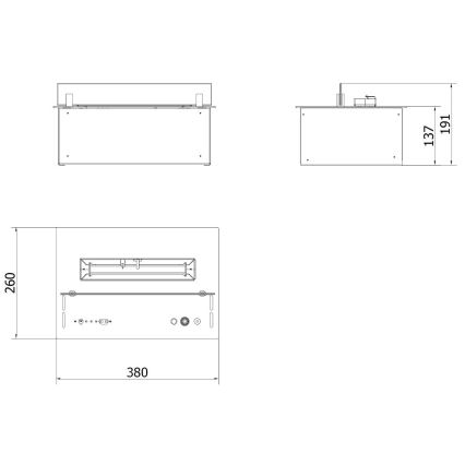 Planika - Cheminée BIO encastré avec télécommande 19,1x38 cm 2,5kW/230V noir