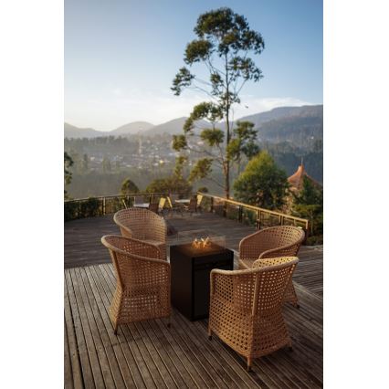 Planika - Buiten gas haard 79,7x48 cm 10kW 1xAAA zwart + beschermende hoes