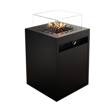 Planika - Buiten gas haard 79,7x48 cm 10kW 1xAAA zwart + beschermende hoes