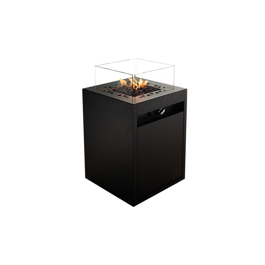 Planika - Buiten gas haard 79,7x48 cm 10kW 1xAAA zwart + beschermende hoes