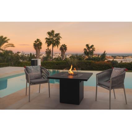 Planika - Cheminée à gaz d'extérieur 79,7x90 cm 10kW 1xAAA noir + housse de protection