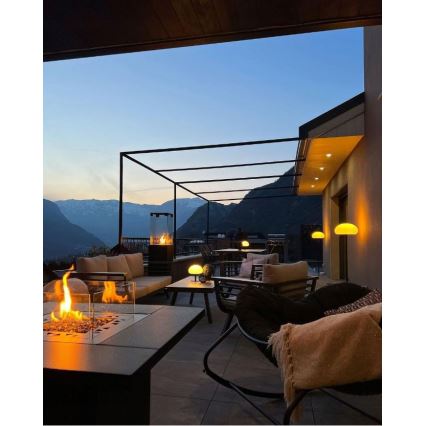 Planika - Cheminée à gaz d'extérieur 79,7x90 cm 10kW 1xAAA noir + housse de protection