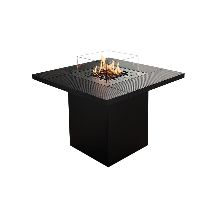 Planika - Cheminée à gaz d'extérieur 79,7x90 cm 10kW 1xAAA noir + housse de protection