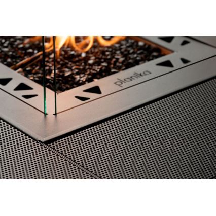 Planika - Cheminée à gaz d'extérieur 79,7x90 cm 10kW 1xAAA noir + housse de protection