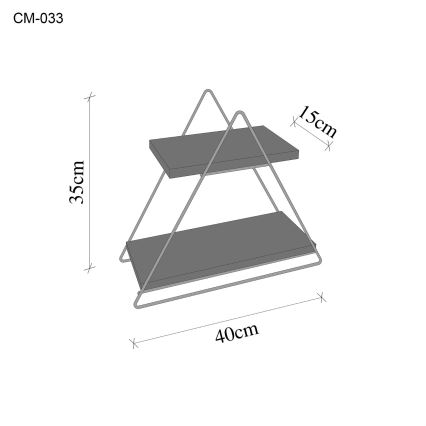 Plank organisator 35x40 cm goud