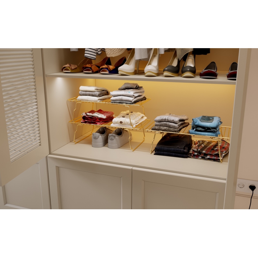 Plank organisator 42x19 cm goud