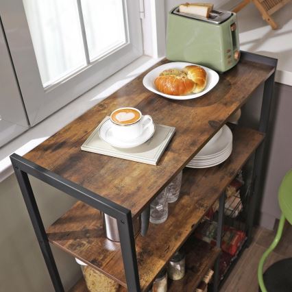 Plankenrek voor de keuken MARGE bruin/zwart