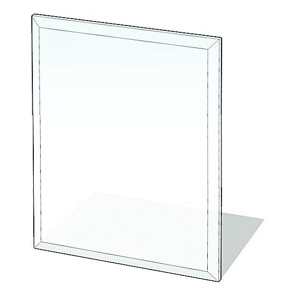 Plaque de verre pour dessous de cheminée 1200x1000x8 mm rectangle