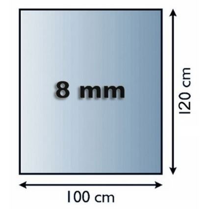 Plaque de verre pour dessous de cheminée 1200x1000x8 mm rectangle
