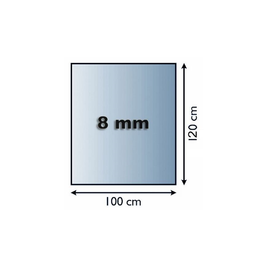 Plaque de verre pour dessous de cheminée 1200x1000x8 mm rectangle