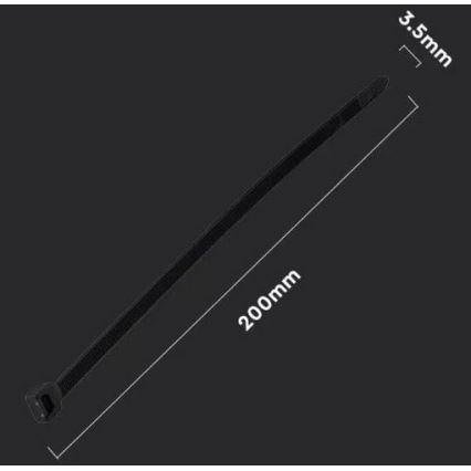 Plastic Banden met Sluiting 3,5x200mm 100pcs zwart