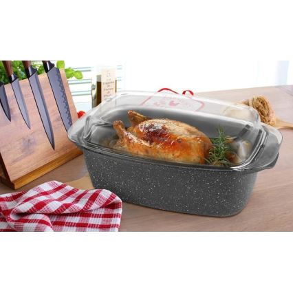 Plat de cuisson avec couvercle 32 × 20 × 11 cm, noir