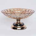 Plateau décoratif d. 29,5 cm marron/fumé