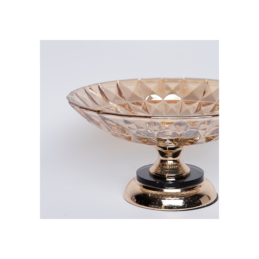 Plateau décoratif d. 29,5 cm marron/fumé