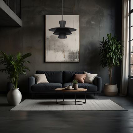 PLATO hanglamp met kabel 1xE27/15W/230V zwart