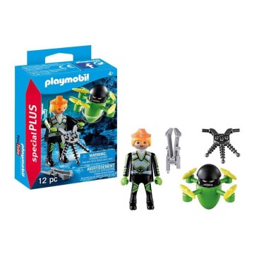 Playmobil - Bouwset voor kinderen met agent met drone 12 stuks