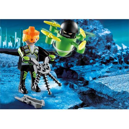 Playmobil - Bouwset voor kinderen met agent met drone 12 stuks