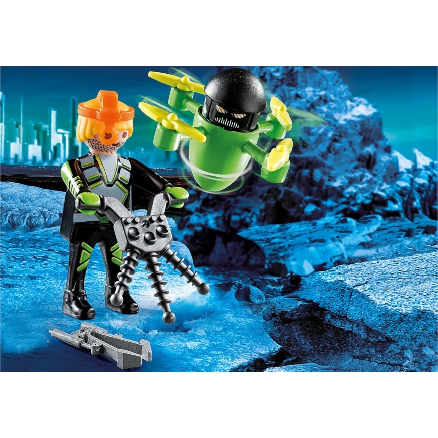 Playmobil - Bouwset voor kinderen met agent met drone 12 stuks