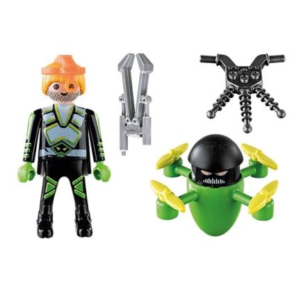 Playmobil - Bouwset voor kinderen met agent met drone 12 stuks