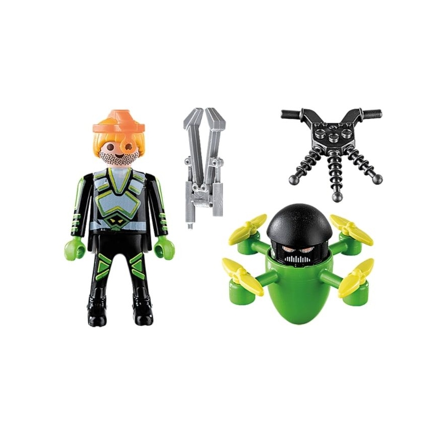 Playmobil - Bouwset voor kinderen met agent met drone 12 stuks
