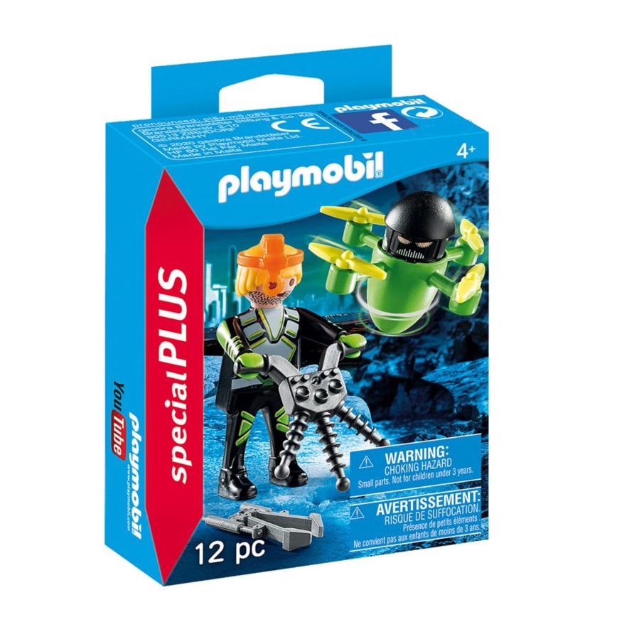 Playmobil - Bouwset voor kinderen met agent met drone 12 stuks