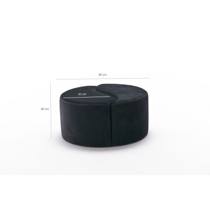 Poef JING Ø 80 cm antraciet