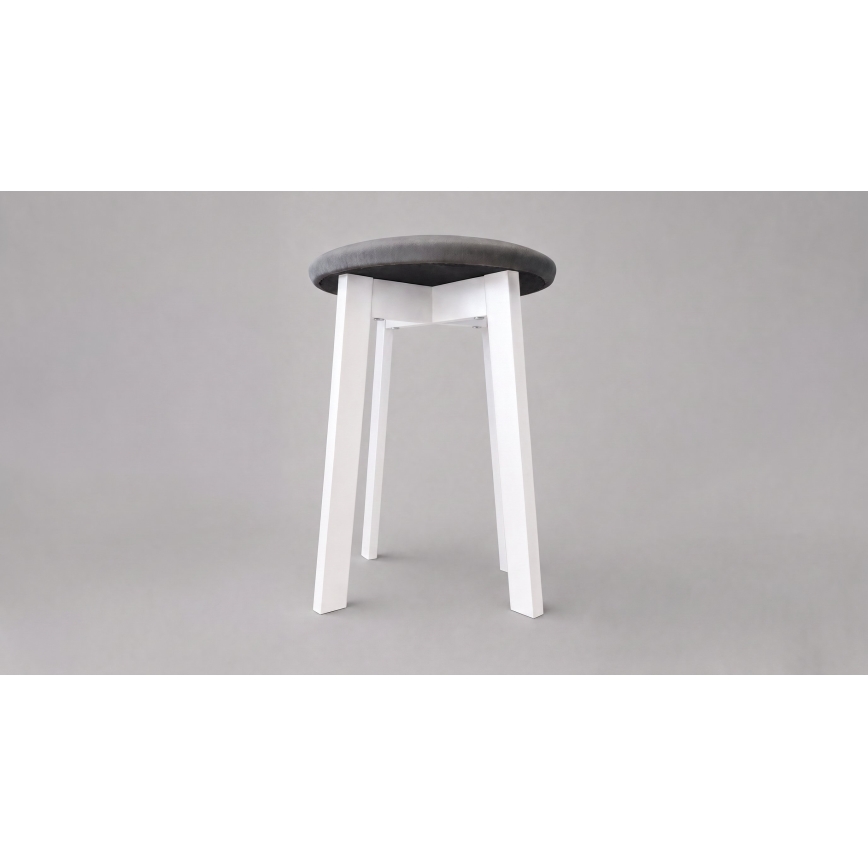 Poef KUBE Ø 36 cm wit/grijs