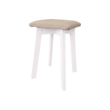 Poef LUBE 36x36 cm wit/beige