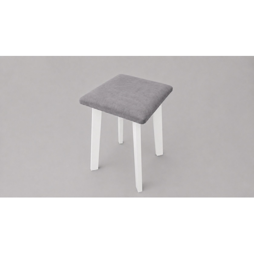 Poef LUBE 36x36 cm wit/grijs
