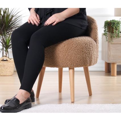 Poef MIKI, Ø 46 cm, bruin