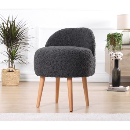 Poef MIKI Ø 46 cm donkergrijs