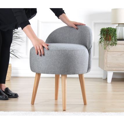 Poef NIKI Ø 46 cm grijs