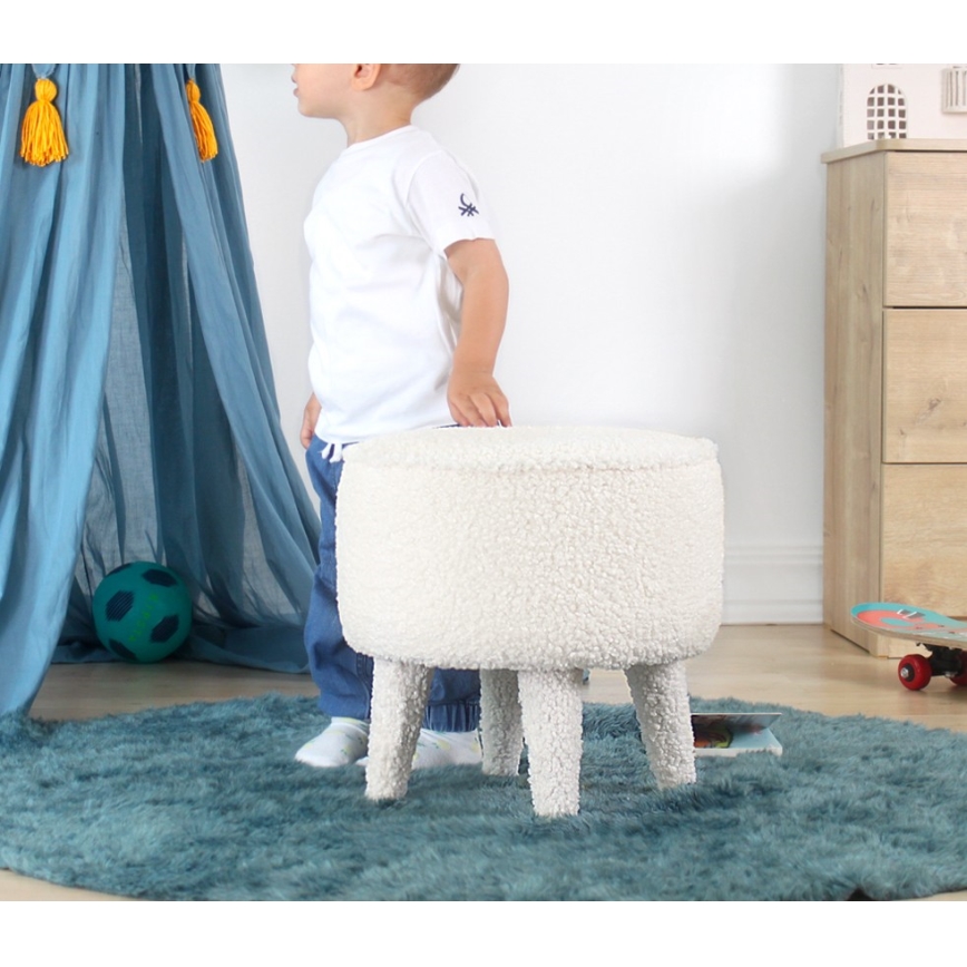 Poef PIXI Ø 38 cm wit