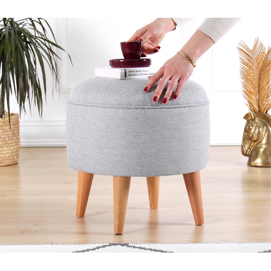 Poef PIXI Ø 40 cm grijs