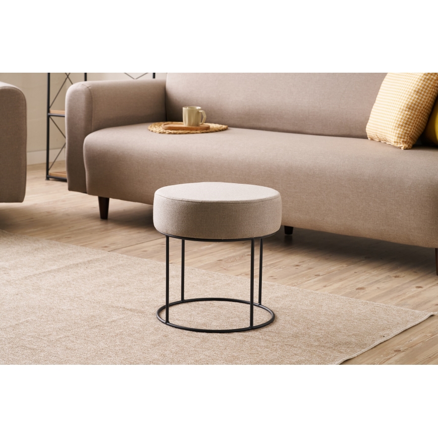 Poef RELO Ø 40 cm beige