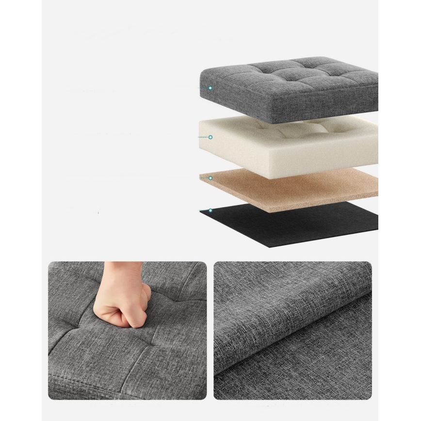 Poef SULTAN 30x30 cm grijs