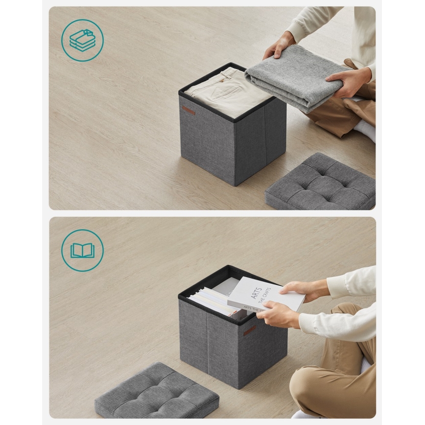 Poef SULTAN 30x30 cm grijs