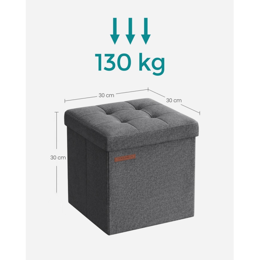 Poef SULTAN 30x30 cm grijs