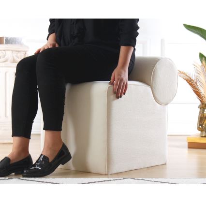 Poef TIKI 47x45 cm crème