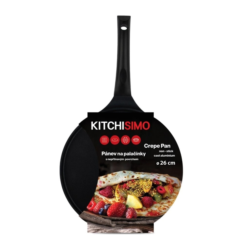 Poêle à crêpes KITCHISIMO 26 cm, noire