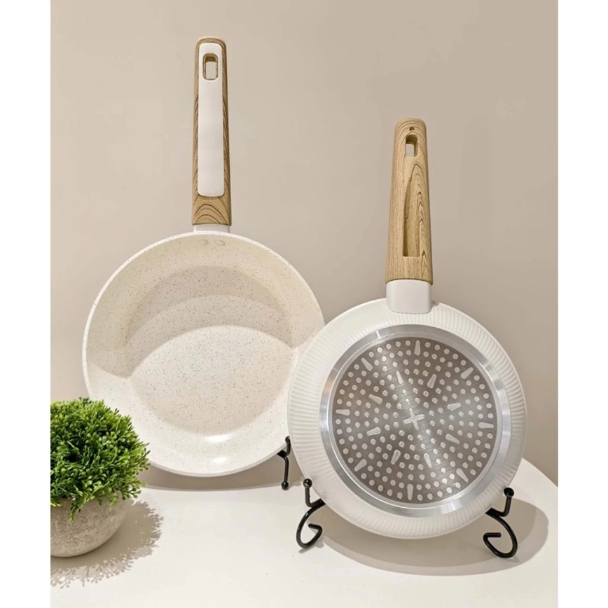 Poêle BIANCO 24 cm crème/marron