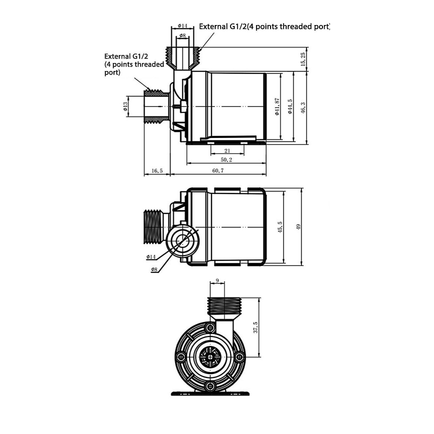 Pomp 24V 800 l/uur