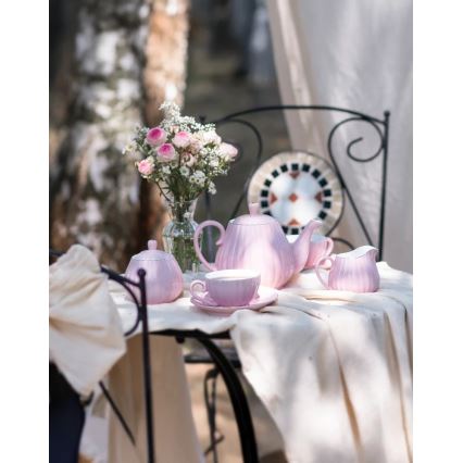 Porseleinen koffieservies 15-delig roze