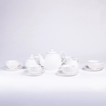 Porseleinen koffieset 15-delig, wit