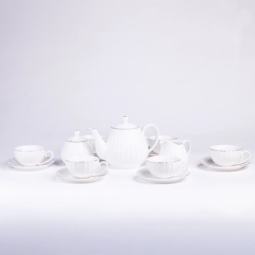 Porseleinen koffieset 15-delig, wit